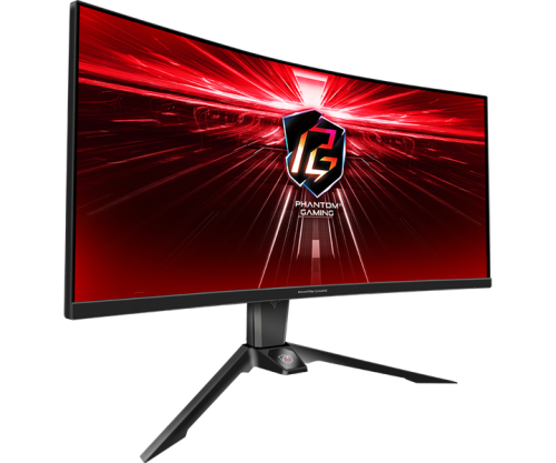 ASROCK 34" PG34WQ15R2B VA Curved 3440x1440 1 ms MPRT 550 cd 165Hz HDR 400 VESA HAS Tilt HDMI*2 DP Type C black фото 2